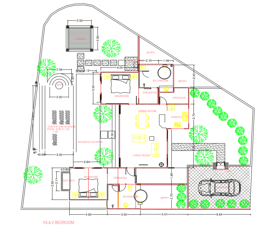 Grundriss vom Ferienhaus auf Lombok