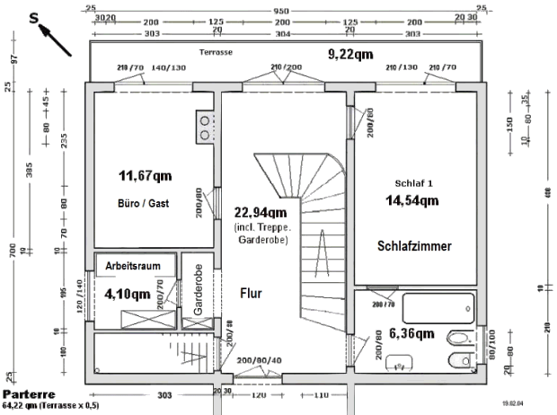 Erdgeschoss vom Wohnhaus