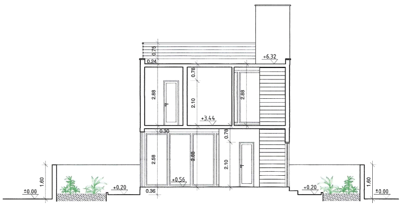 Schnitt vom Ferienhaus