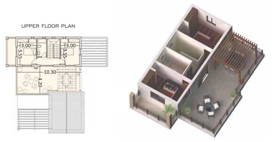 Obergeschoss Ferienhaus Typ B