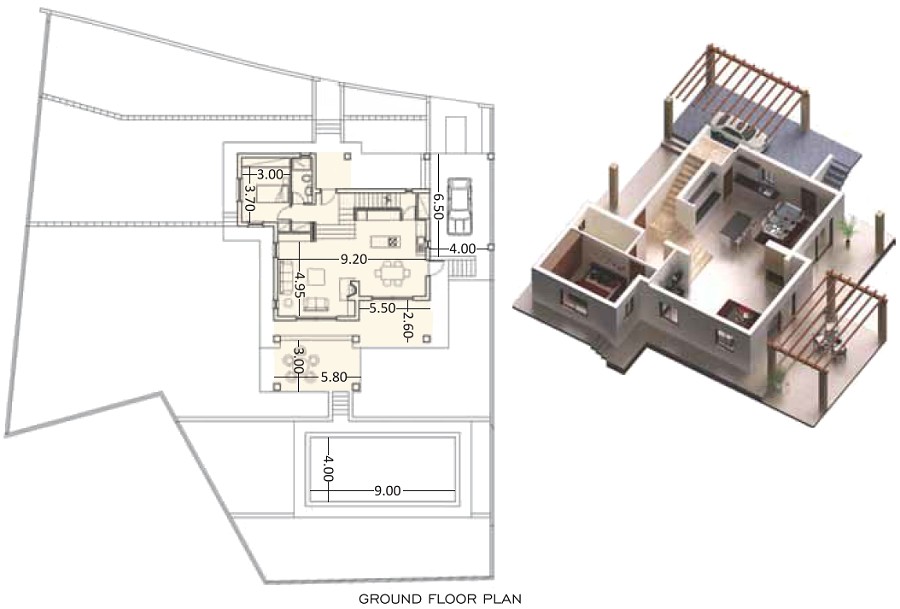 Erdgeschoss Ferienhaus Typ B auf Zypern