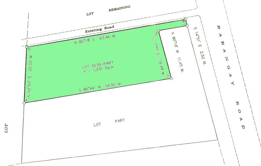 Grundstck des Einfamilienhauses in Badian