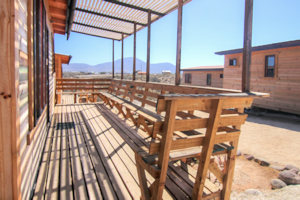 Terrasse vom Bungalow der Ferienanlage in Chile