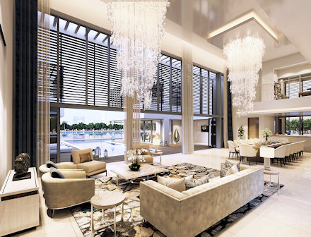 Wohnbereich der Villa im Sobha Hartland Dubai