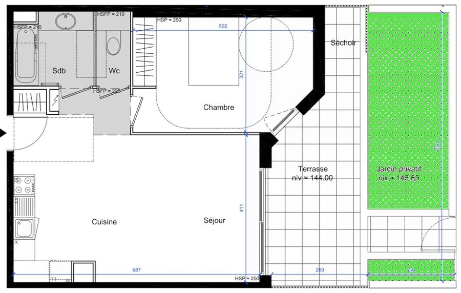 Grundriss der Wohnung in Nizza