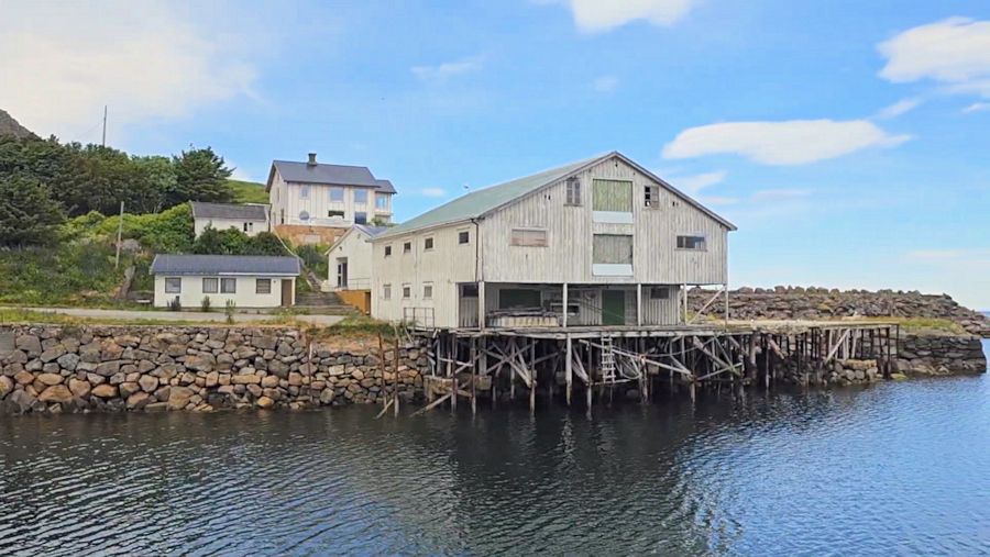 Hafen und Geb�ude f�r den Angelst�tzpunkt in Norwegen