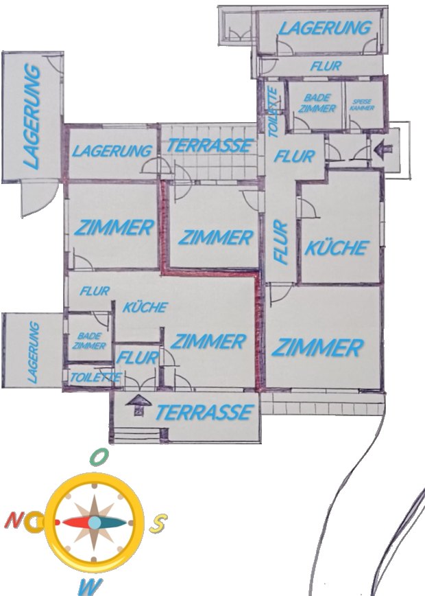 Grundriss vom Wohnhaus in Petisovci