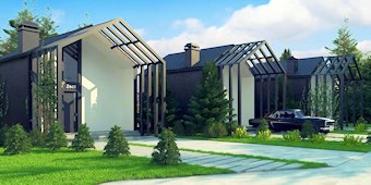 mögliche Wohnhäuser Einfamilienhäuser auf dem Baugrundstück Ostsee Polen mögliche Wohnhäuser Einfamilienhäuser auf dem Baugrundstück Ostsee Polen