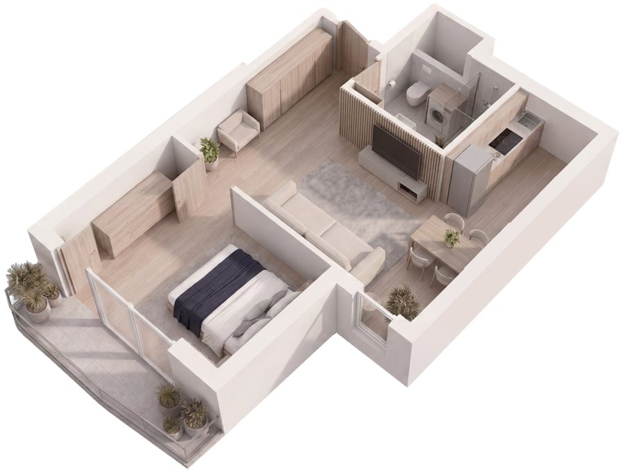 Grundriss eine Wohnung in Batumi