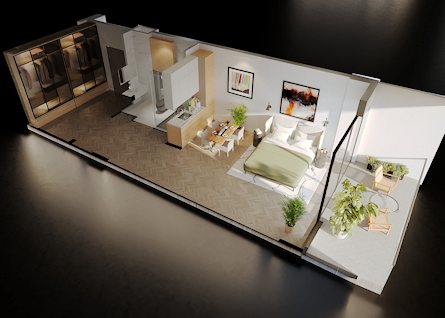 kleine Wohnung Studio mit Balkon bei Batumi