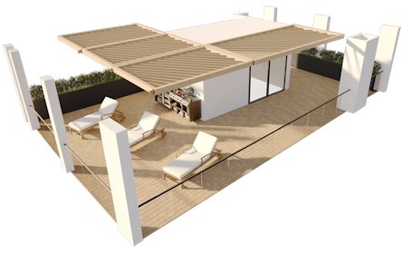 Terrasse eines Apartments in Georgirn