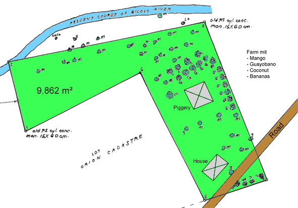 Grundstck der  Obstfarm Vieh-Farm auf Luzon Philippinen