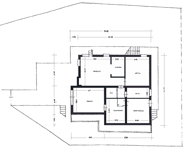 Grundriss Obergeschoss vom Einfamilienhaus in der Toskana