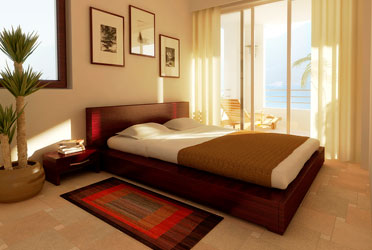 Schlafzimmer eines Ferienapartments