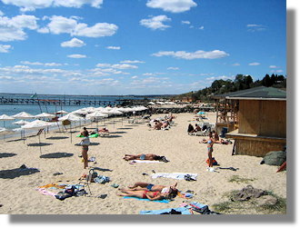 Strand vor dem Hotel von Ravda Bulgarien