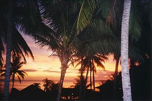 Ausblick vom Einfamilienhaus am Abend