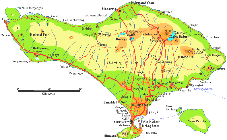 Grundst�cke auf der Insel Bali von Indonesien