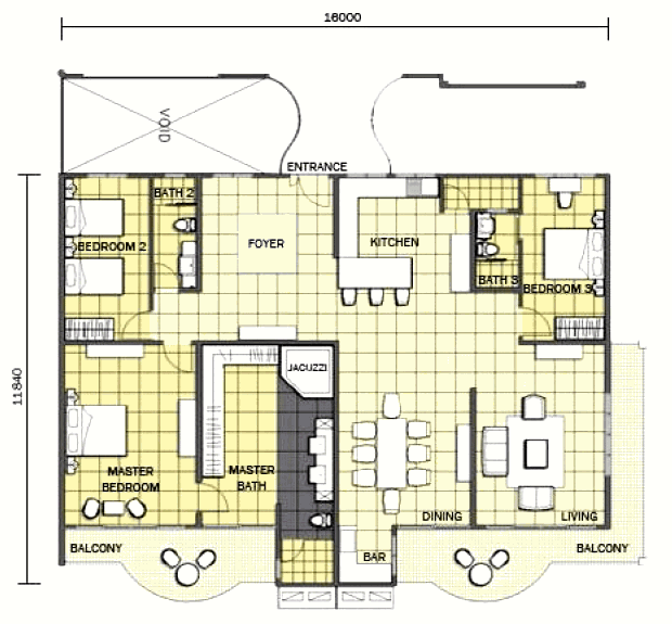 Ferienwohnung mit Balkonen auf Pulau Langkawi