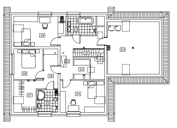 Obergeschoss vom Wohnhaus Obergeschoss vom Wohnhaus