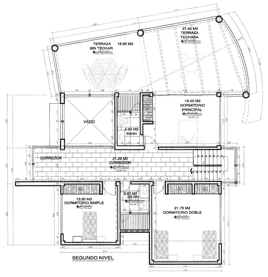 Grundriss vom Wohnhaus in Tumbes Peru