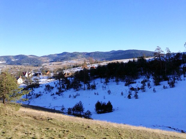 Landschaft vom Ferienhaus Wohnhaus bei Zlatibor Serbien