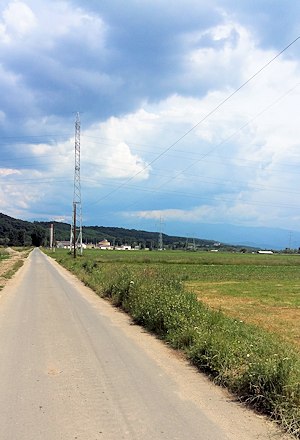 Strae am Acker Agrarland bei Selimbar