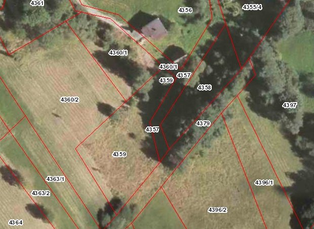 Flurkarte vom Baugrundstck Bauland in Istebna