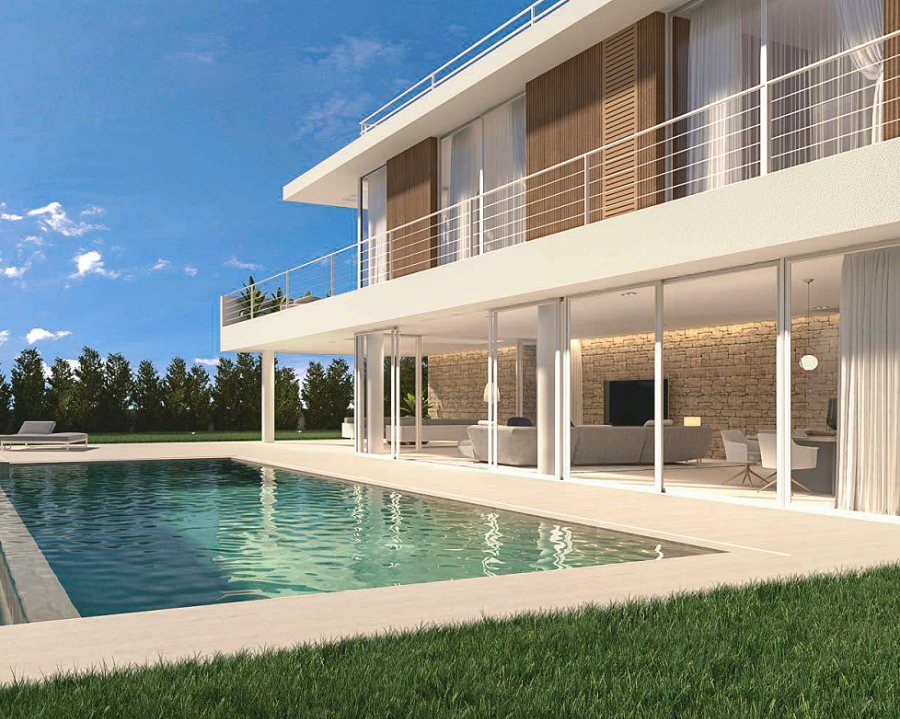 Pooldeck einer Villa