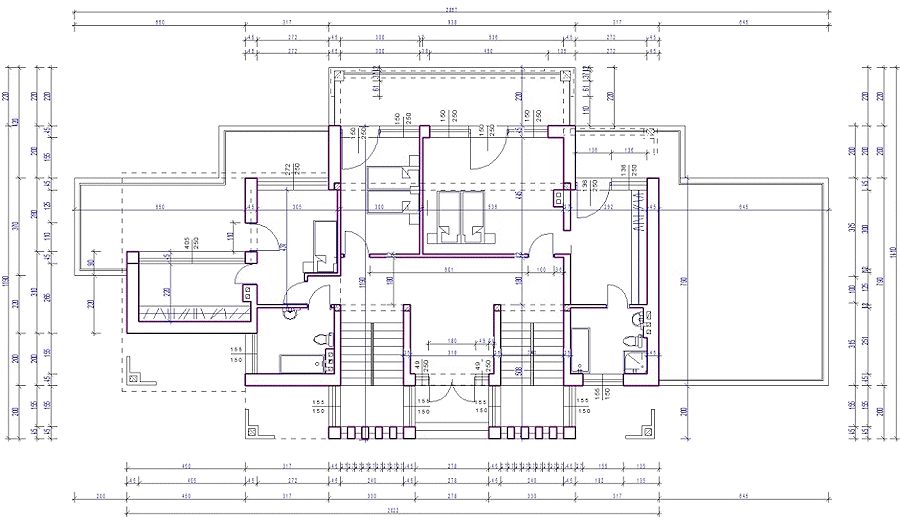 Obergeschoss der Villa Obergeschoss der Villa