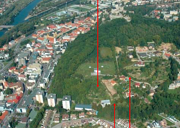 Luftbild vom Baugrundstück in Trencin Luftbild vom Baugrundstück in Trencin