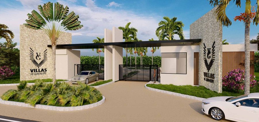 Eingangsbereich zu den privaten Grundstücken der Urbanisation in Kolumbien Eingangsbereich zu den privaten Grundstücken der Urbanisation in Kolumbien