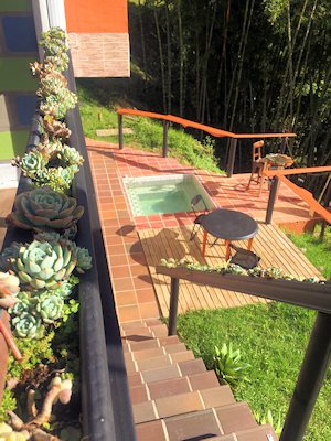 Blick vom Balkon des G�stehauses