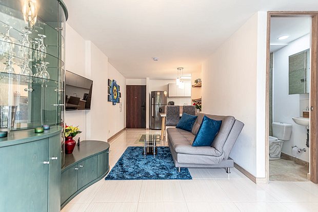 Wohnzimmer der Wohnung in Medellin