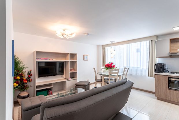 Wohnbereich vom Apartment in Miraflores Kolumbien