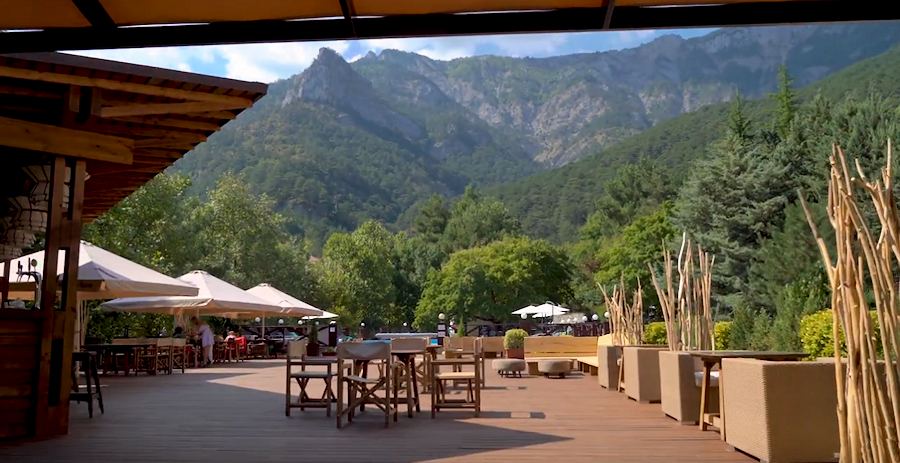 Sommerterrasse vom Hotel in Jalta
