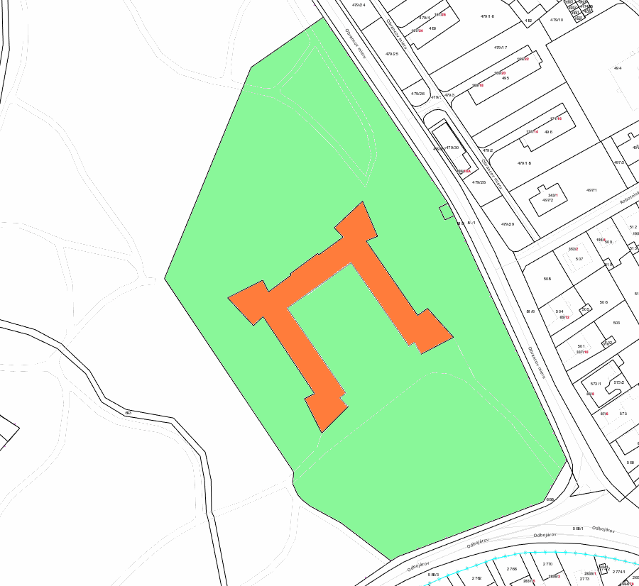 Katasterkarte vom Anwesen in Tovarniky