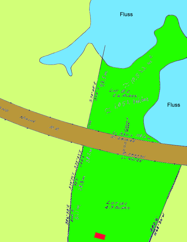 Grundst�ck am Fluss vom Einfamilienhaus bei Durham