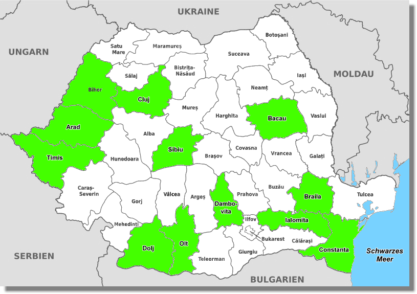 Ackerland in den Kreisen von Rumnien