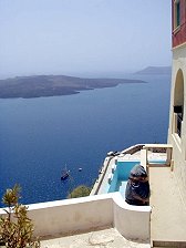 Blick zur Insel Kameni