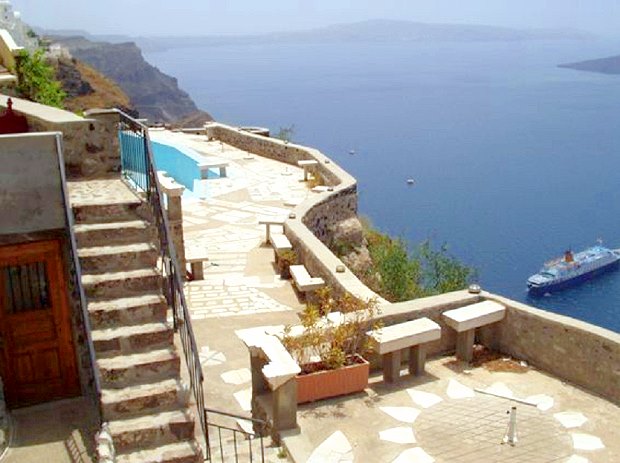 groe Terrasse der Villa